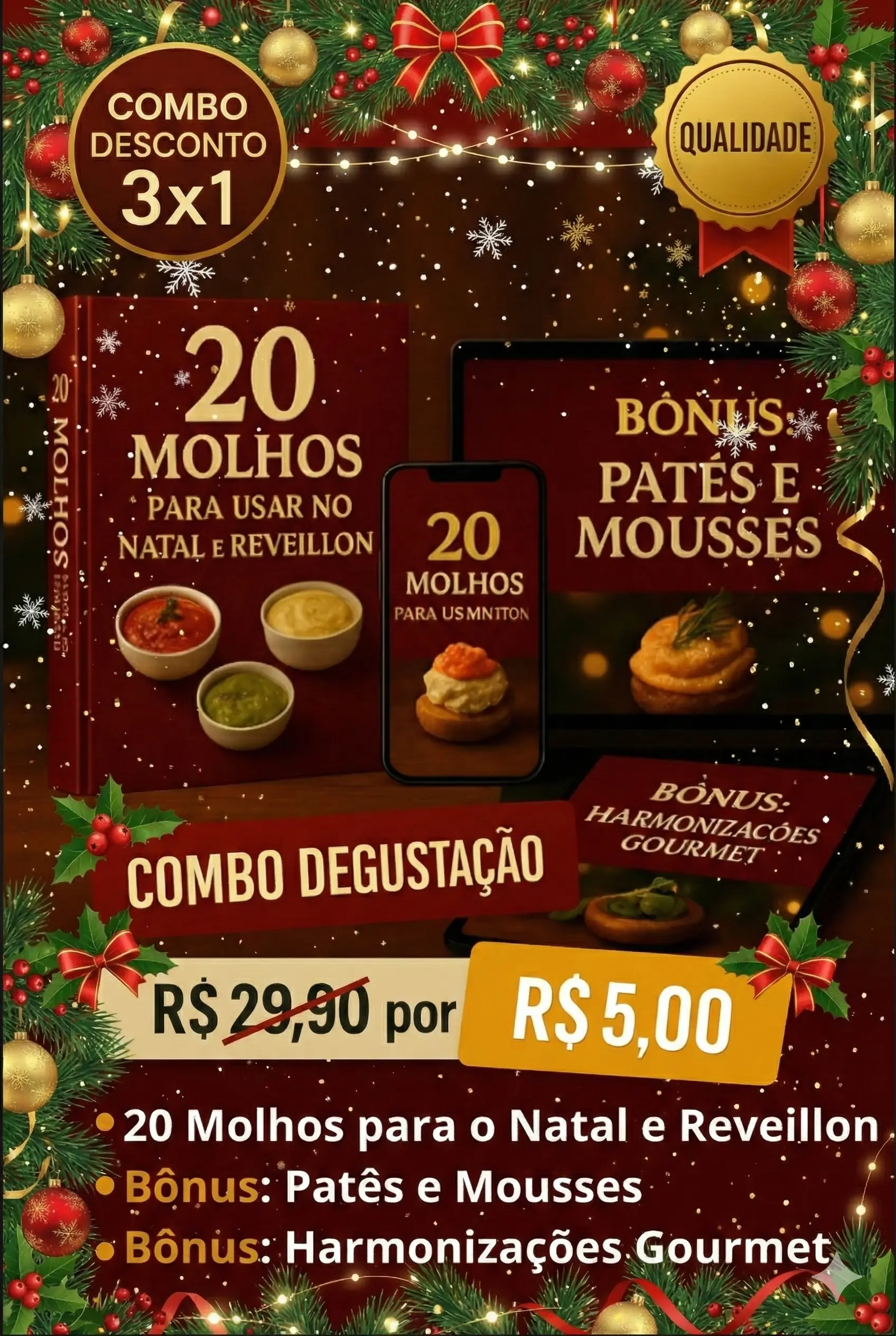 Oferta completa do Mapa dos Petiscos com +160 receitas, bônus exclusivos e garantia de 7 dias