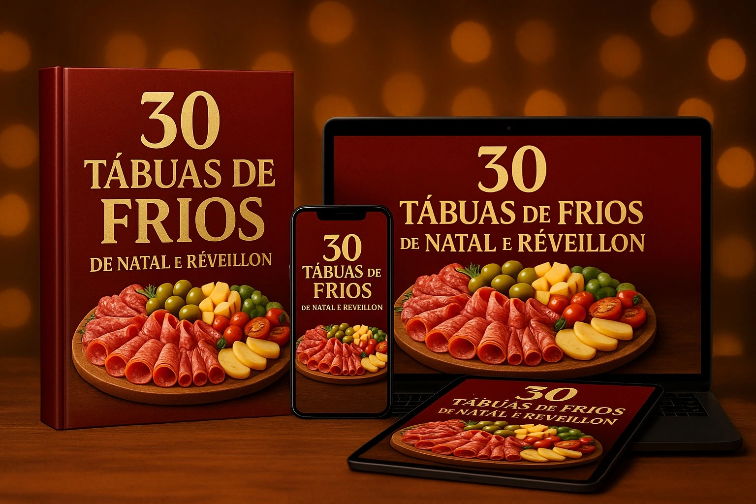 E-book com 30 modelos de tábuas de frios gourmet criados por especialistas